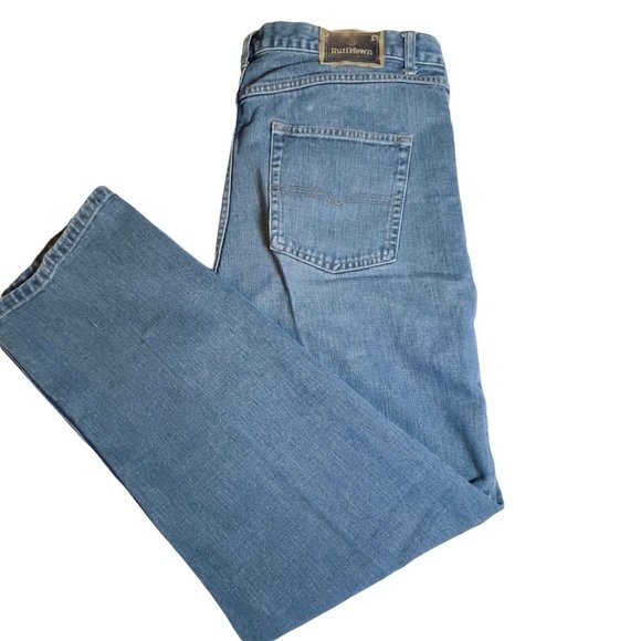Ruff Hewn Men’s Blue Jeans Medium Stone Wash 100% Cotton Straight Size 38x34 - Picture 1 of 9